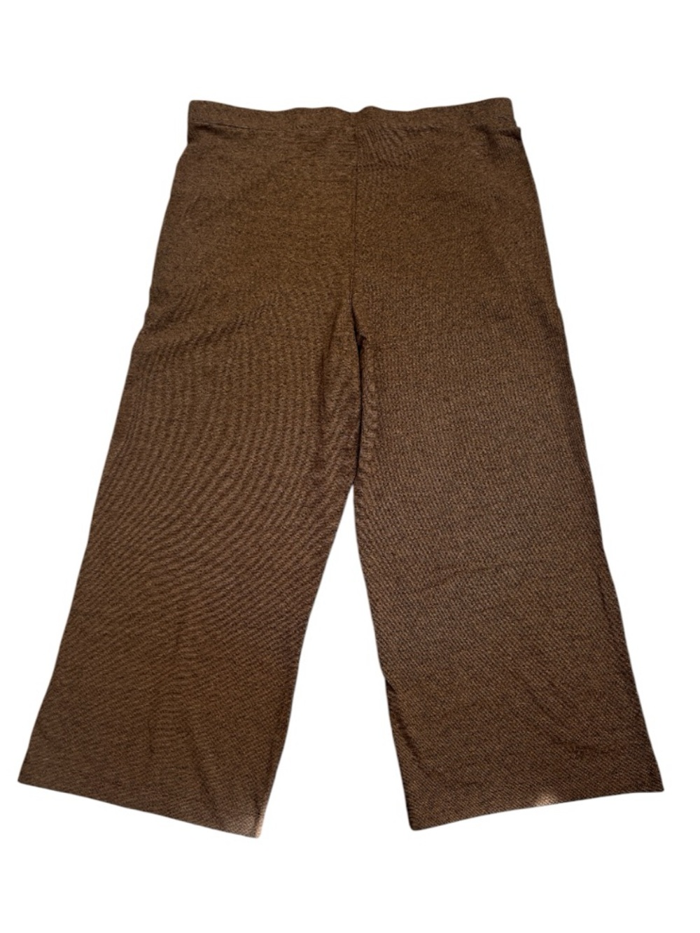 Alembika Essential Cropped Pants Brown Heathered Knit Wide Leg Size 6 |US 16-18 - Picture 6 of 13
